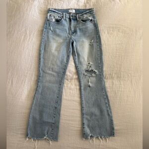 Pistola Light Wash Denim with Raw Hem and Distressed Details Vintage Feel Sz 28